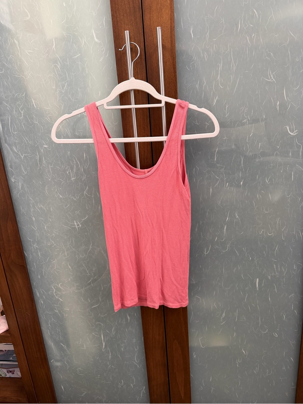 Enza Costa Pink Scoop-Neck Ribbed Tank